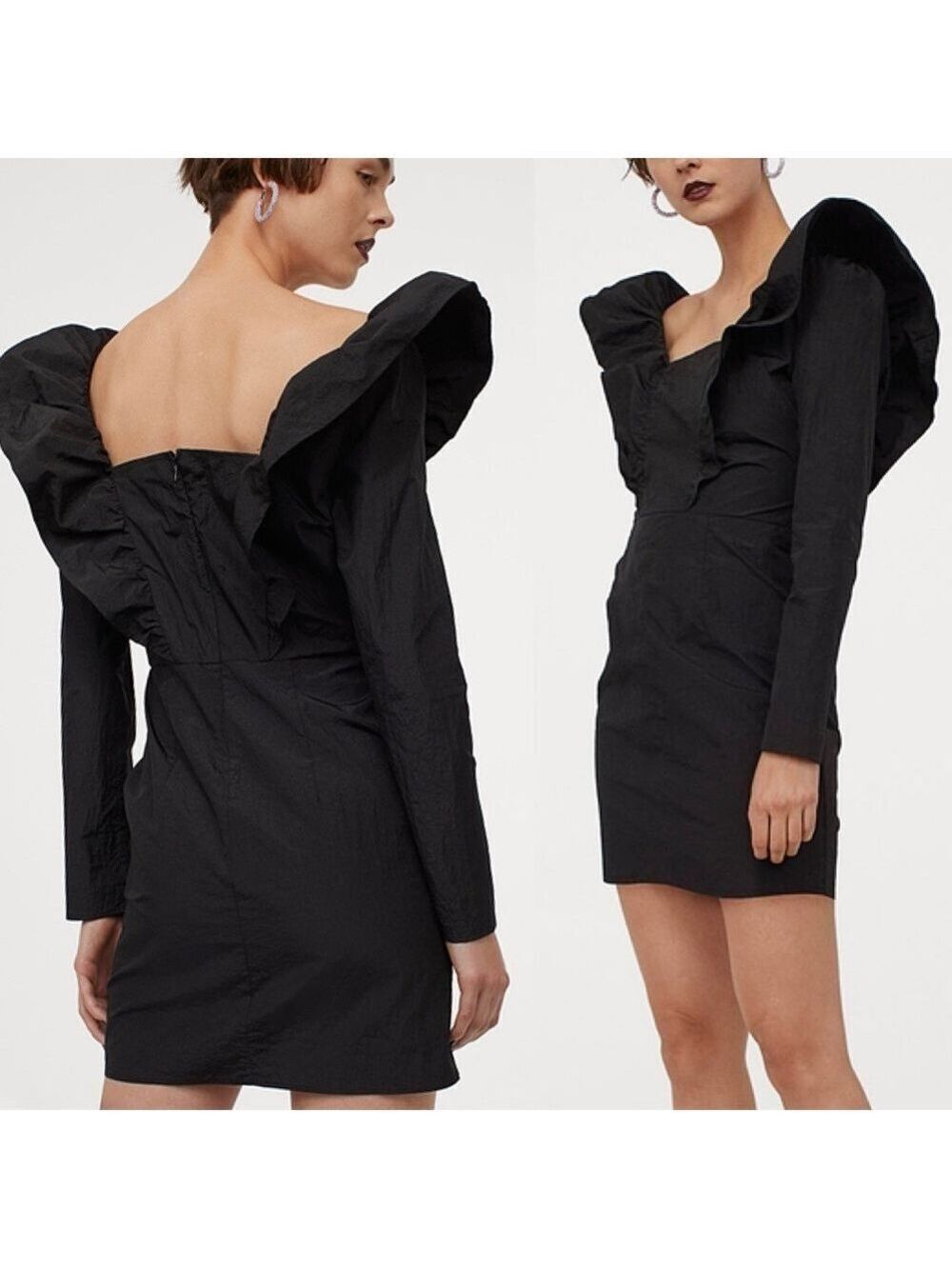 H&M Flounce-Trimmed Dress